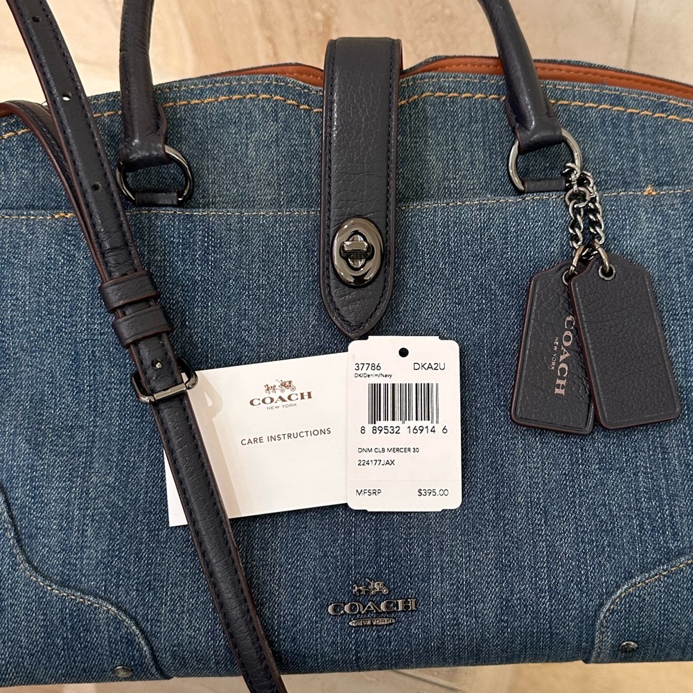 Coach Denim Blue and Black Crossbody Bag - Picture 6 of 8